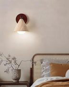 Riita  Wall Lamp  triangular cone-shaped travertine
