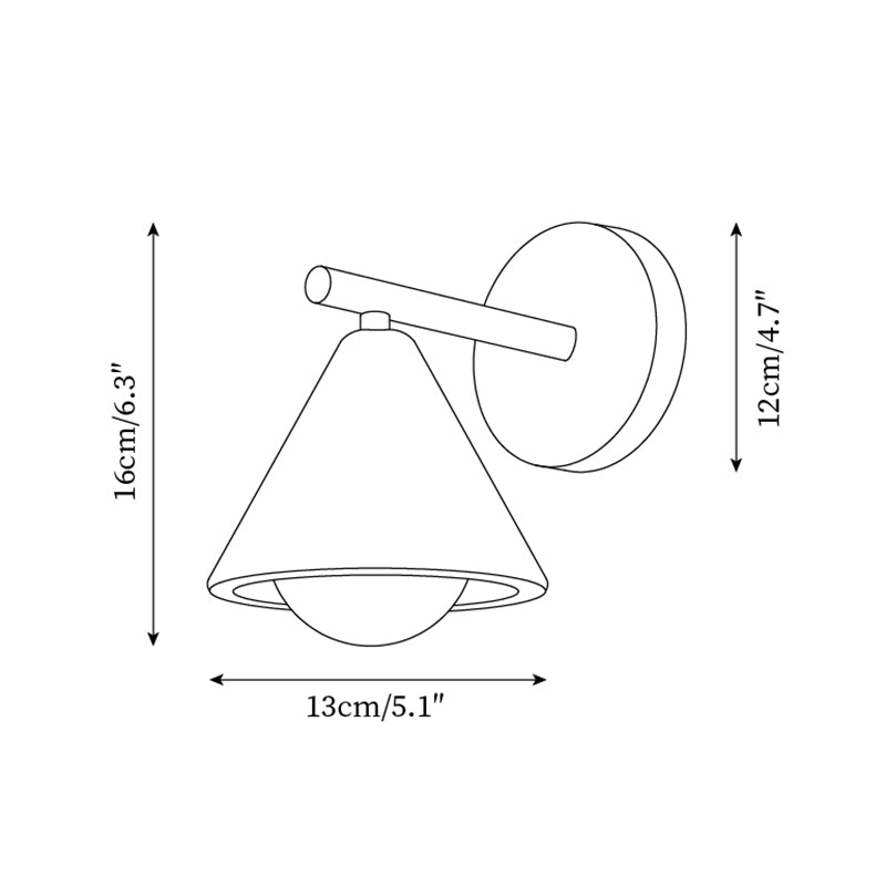 Riita  Wall Lamp  triangular cone-shaped travertine