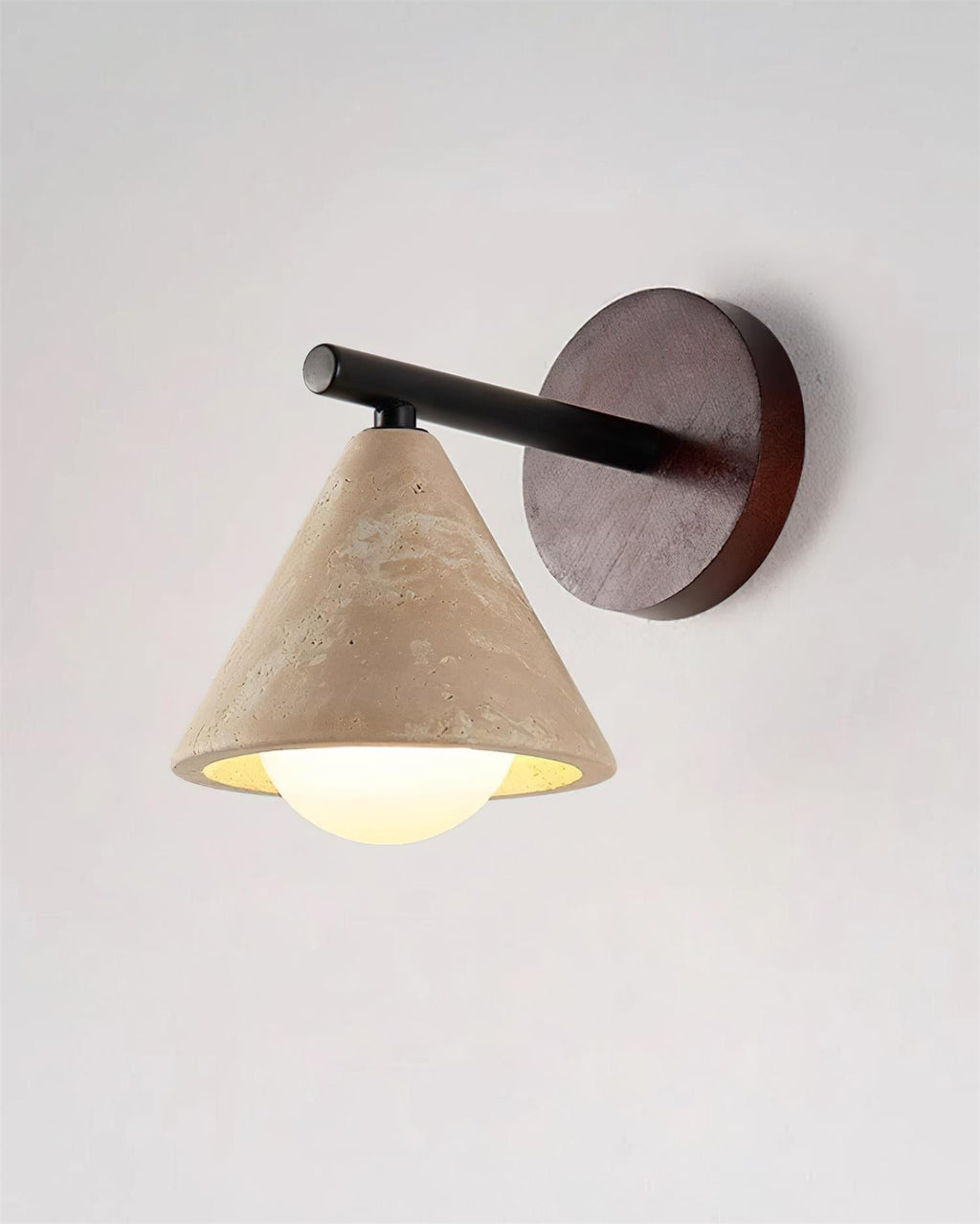 Riita  Wall Lamp  triangular cone-shaped travertine