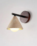 Riita  Wall Lamp  triangular cone-shaped travertine