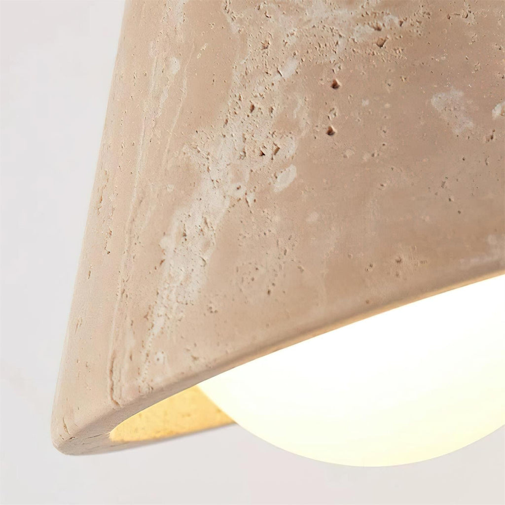 Riita  Wall Lamp  triangular cone-shaped travertine