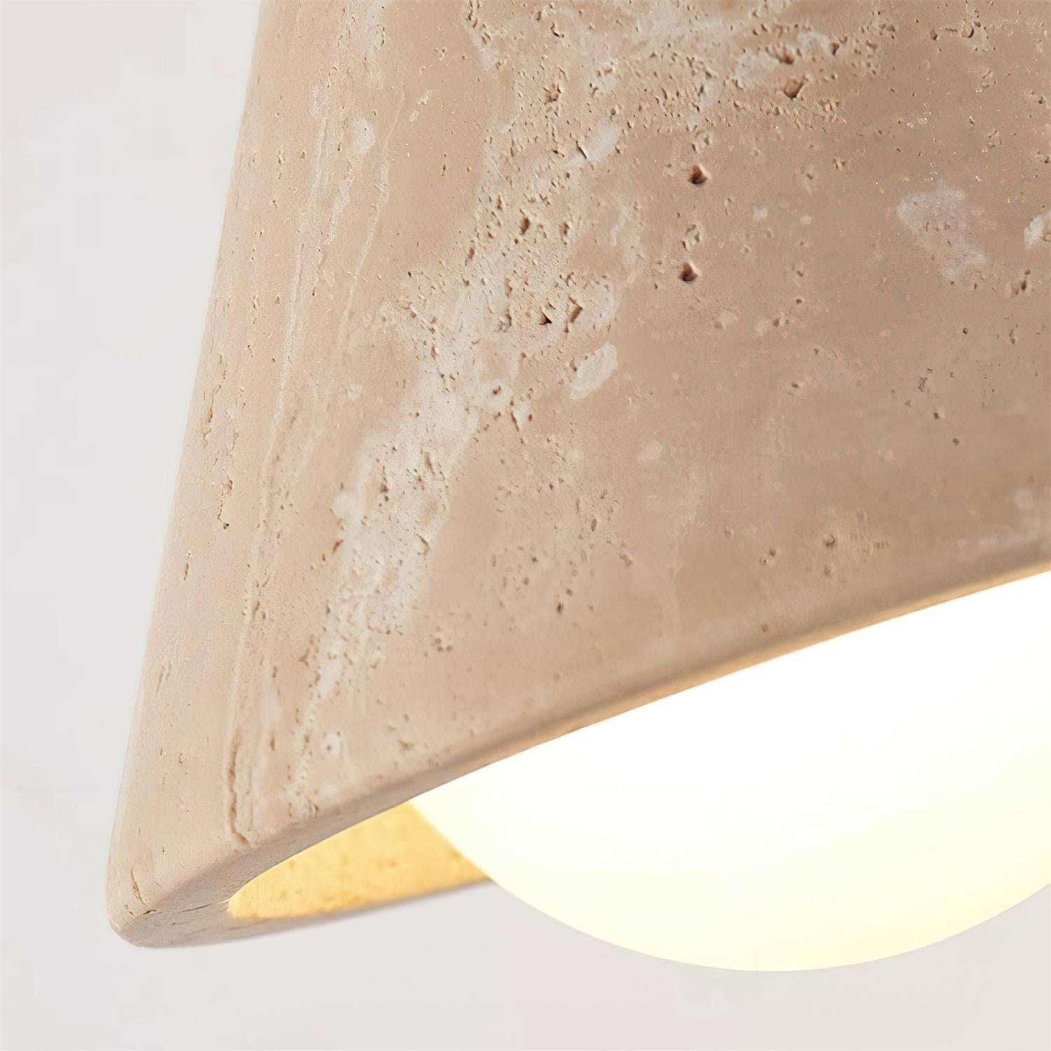 Riita  Wall Lamp  triangular cone-shaped travertine