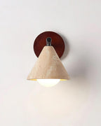 Riita  Wall Lamp  triangular cone-shaped travertine