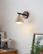 Riita  Wall Lamp  triangular cone-shaped travertine