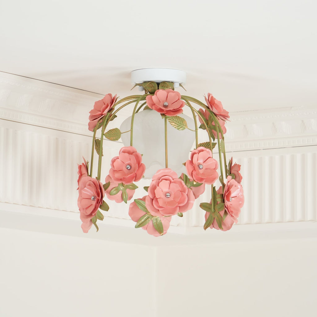 Ceiling Light Metal Canopy Floral Blossom Romantic Ambience