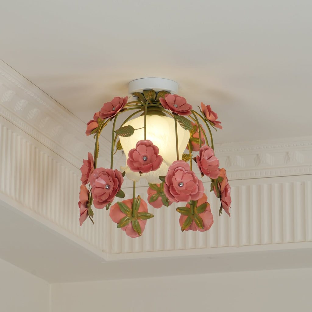 Ceiling Light Metal Canopy Floral Blossom Romantic Ambience
