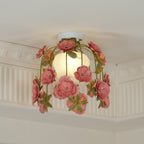 Ceiling Light Metal Canopy Floral Blossom Romantic Ambience
