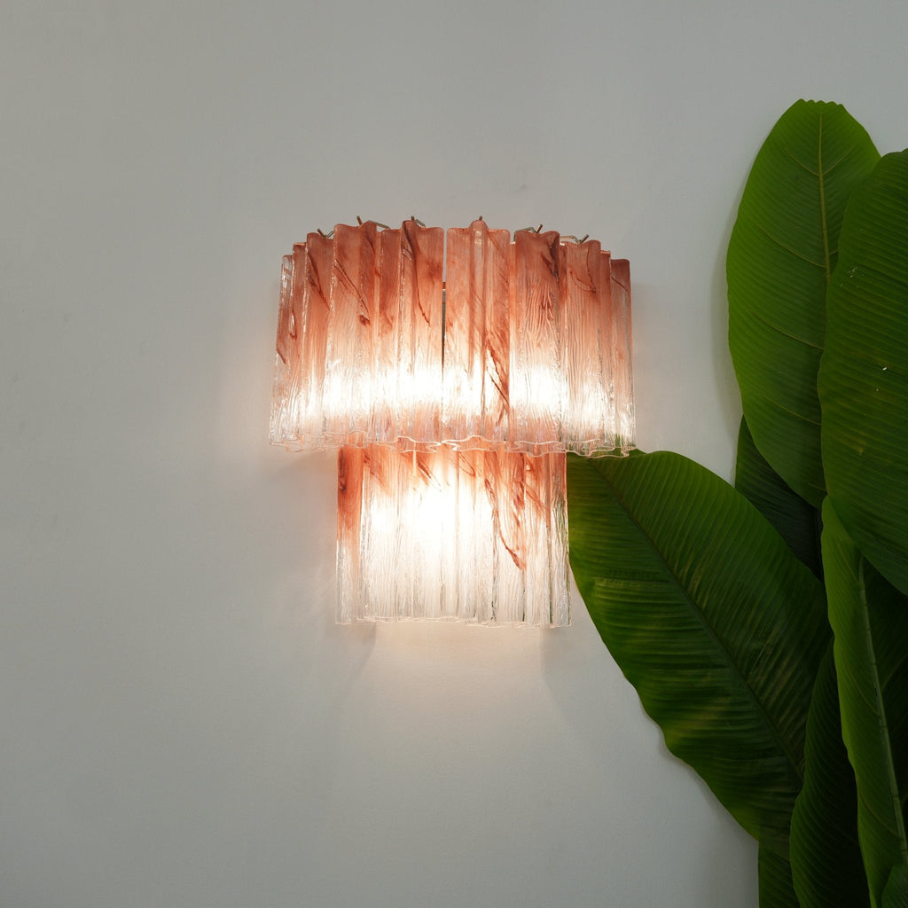 Aurora Wall Light Rose Glass Blades Romantic Watercolor