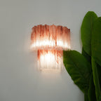 Aurora Wall Light Rose Glass Blades Romantic Watercolor