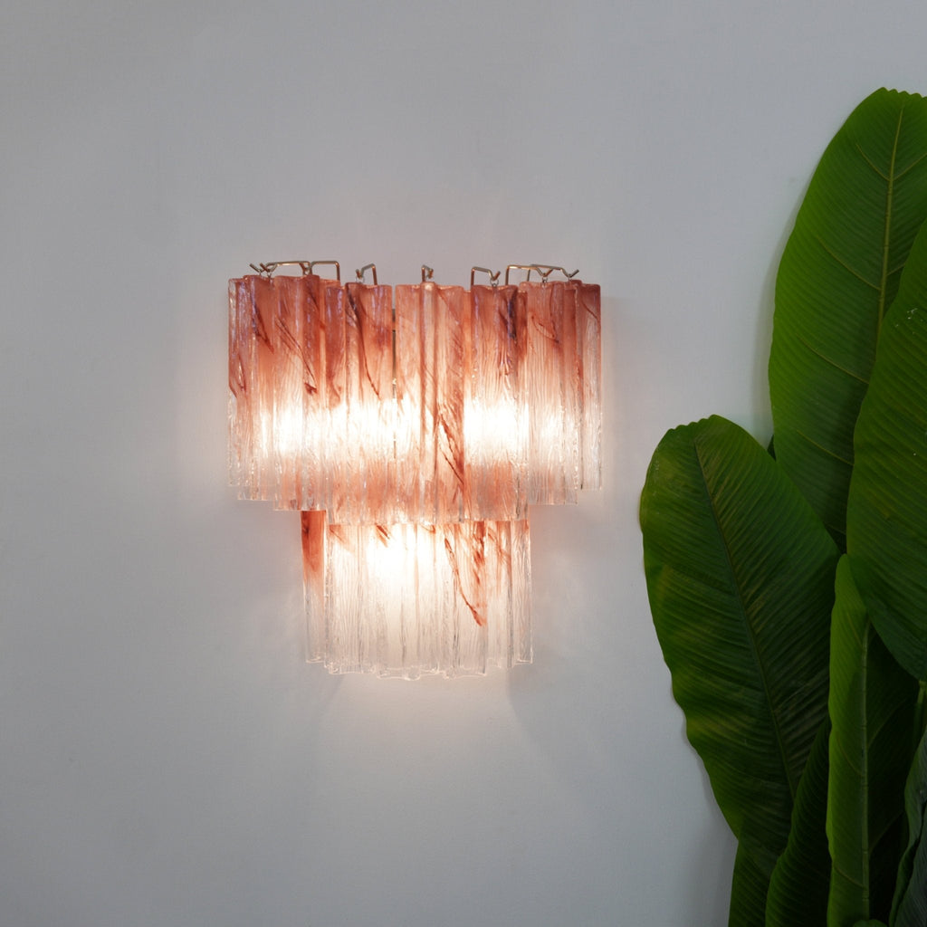 Aurora Wall Light Rose Glass Blades Romantic Watercolor