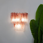 Aurora Wall Light Rose Glass Blades Romantic Watercolor