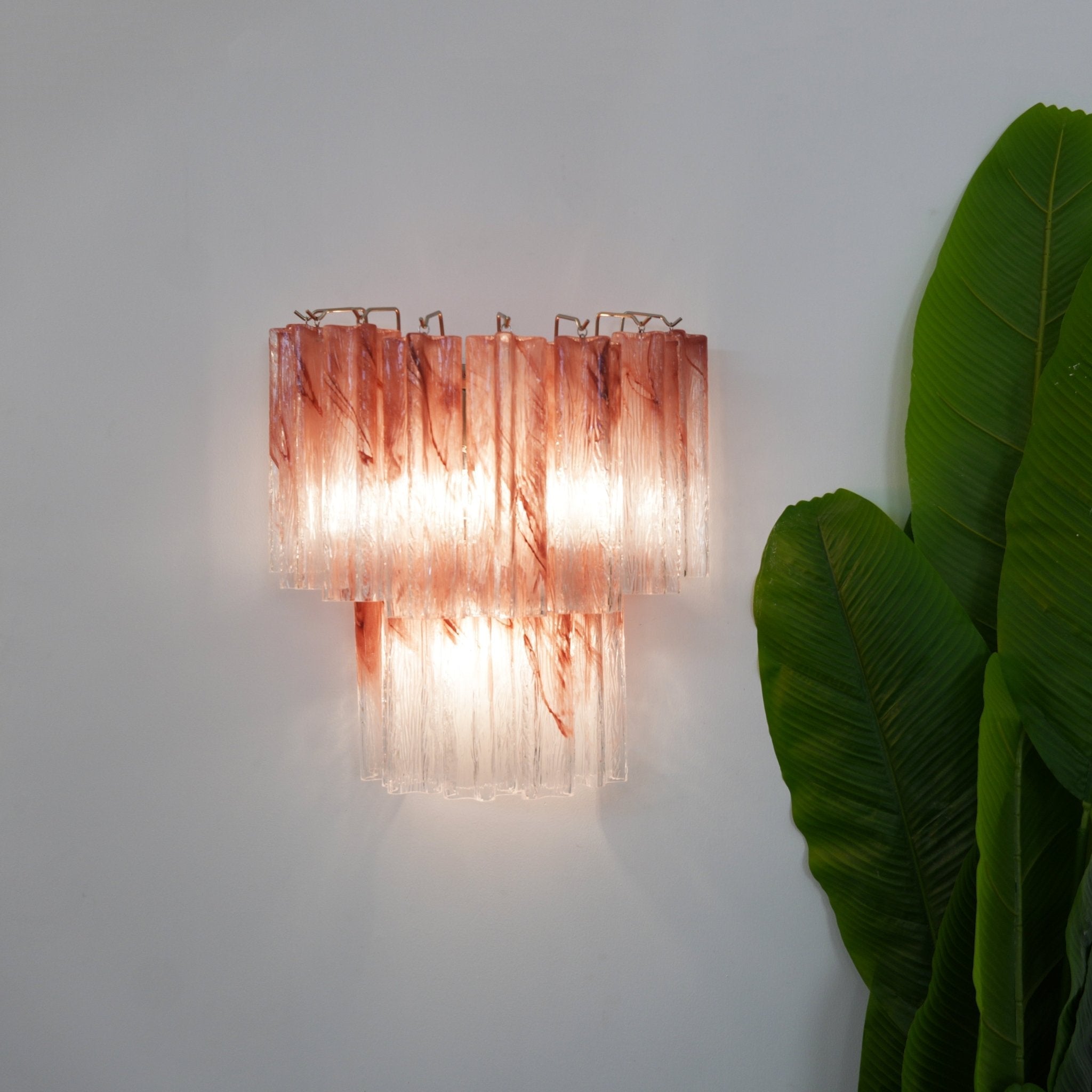 Aurora Wall Light Rose Glass Blades Romantic Watercolor