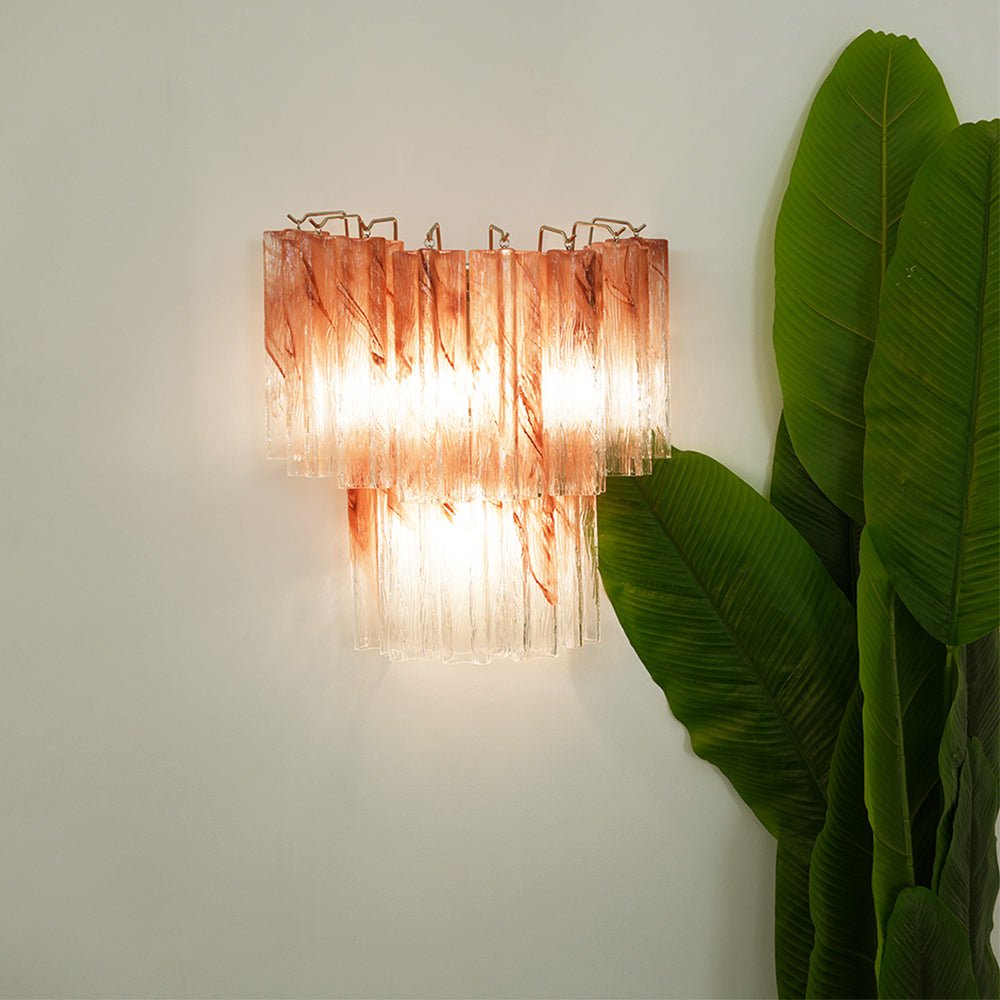 Aurora Wall Light Rose Glass Blades Romantic Watercolor