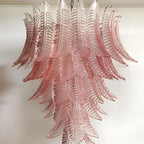 Aurora Chandelier Pink Murano Glass Leaves Cascading Romantic