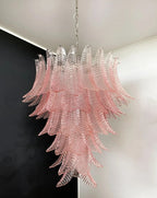 Aurora Chandelier Pink Murano Glass Leaves Cascading Romantic