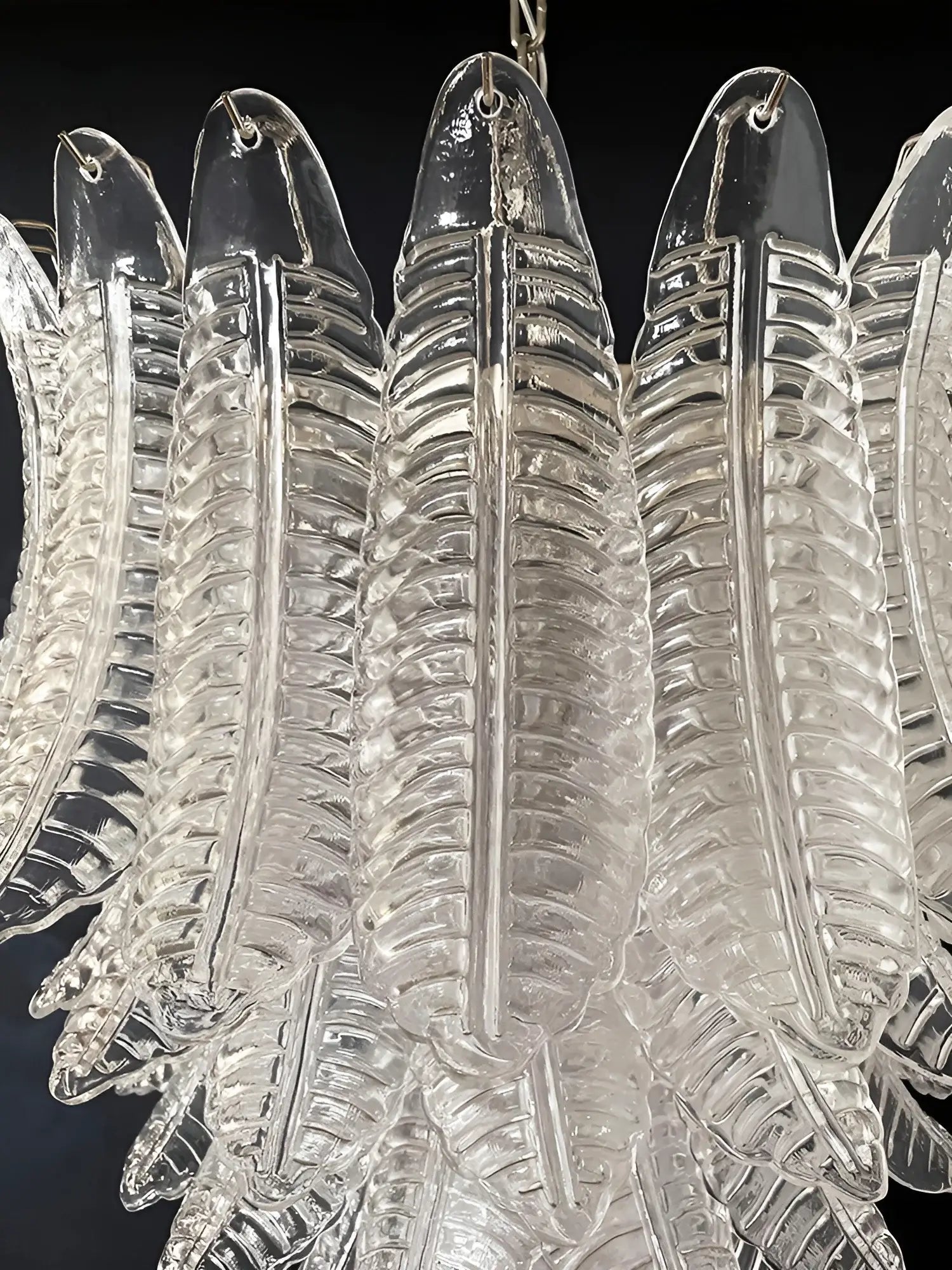 Aurora Chandelier Clear Glass Leaf Cascading Elegant