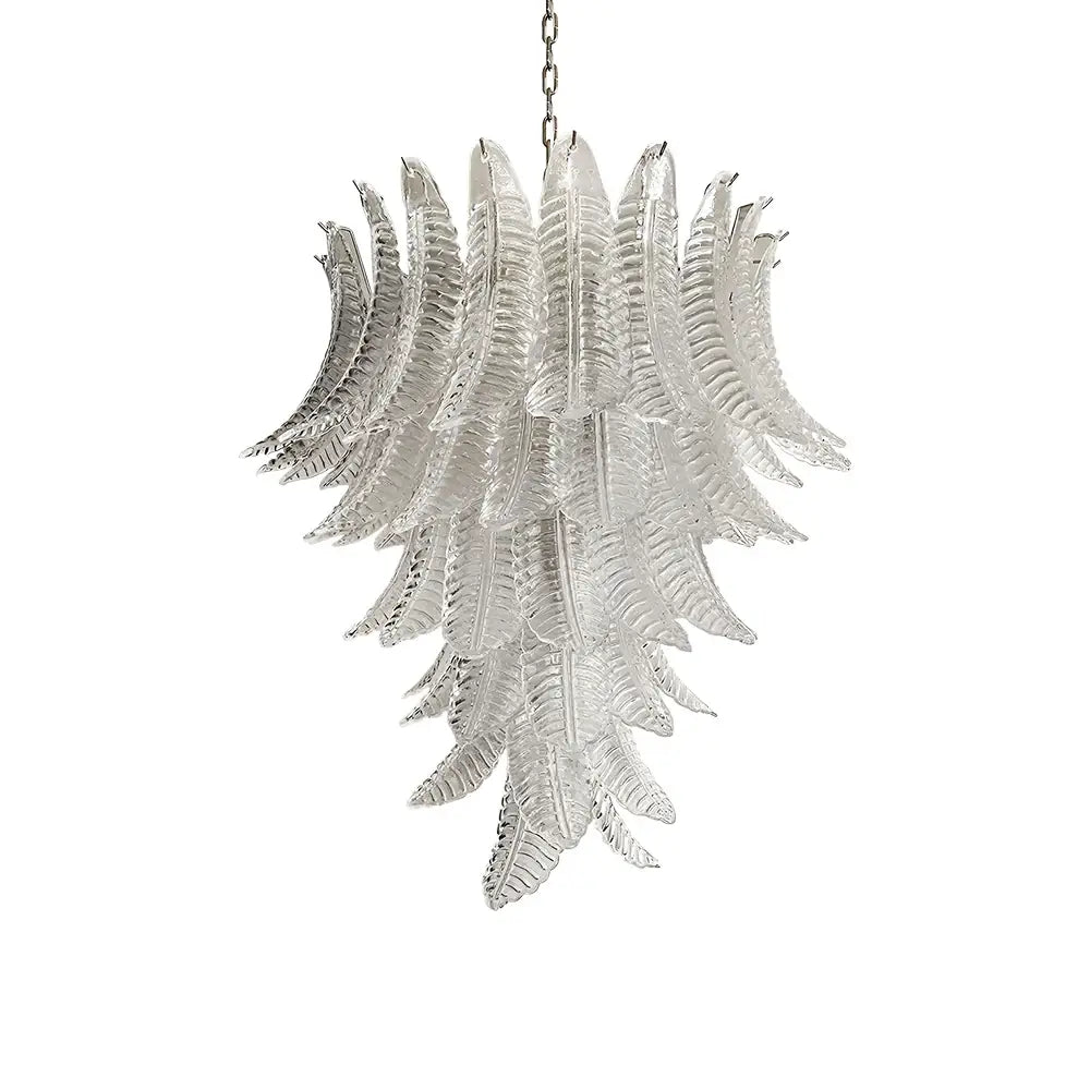 Aurora Chandelier Clear Glass Leaf Cascading Elegant
