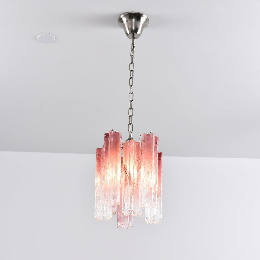 Aurora Chandelier Pink Gradient Murano Glass