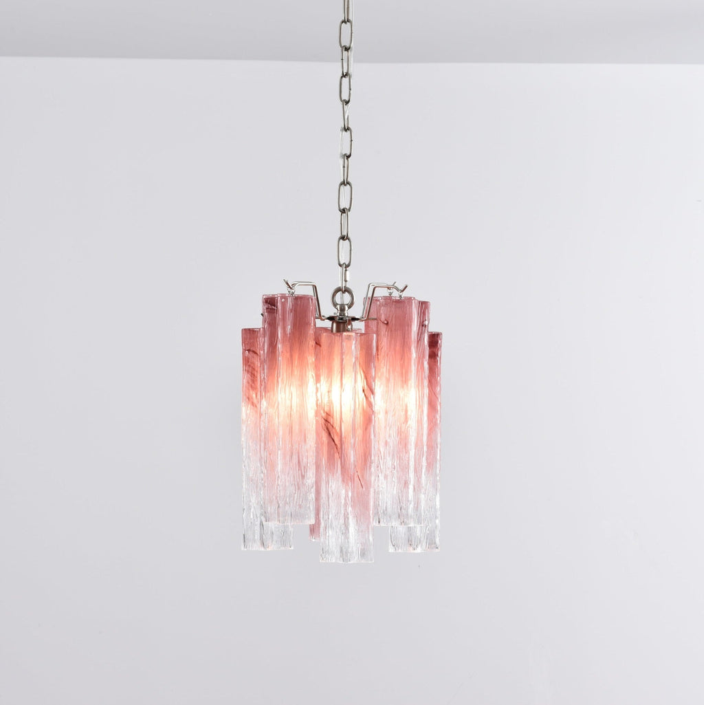Aurora Chandelier Pink Gradient Murano Glass