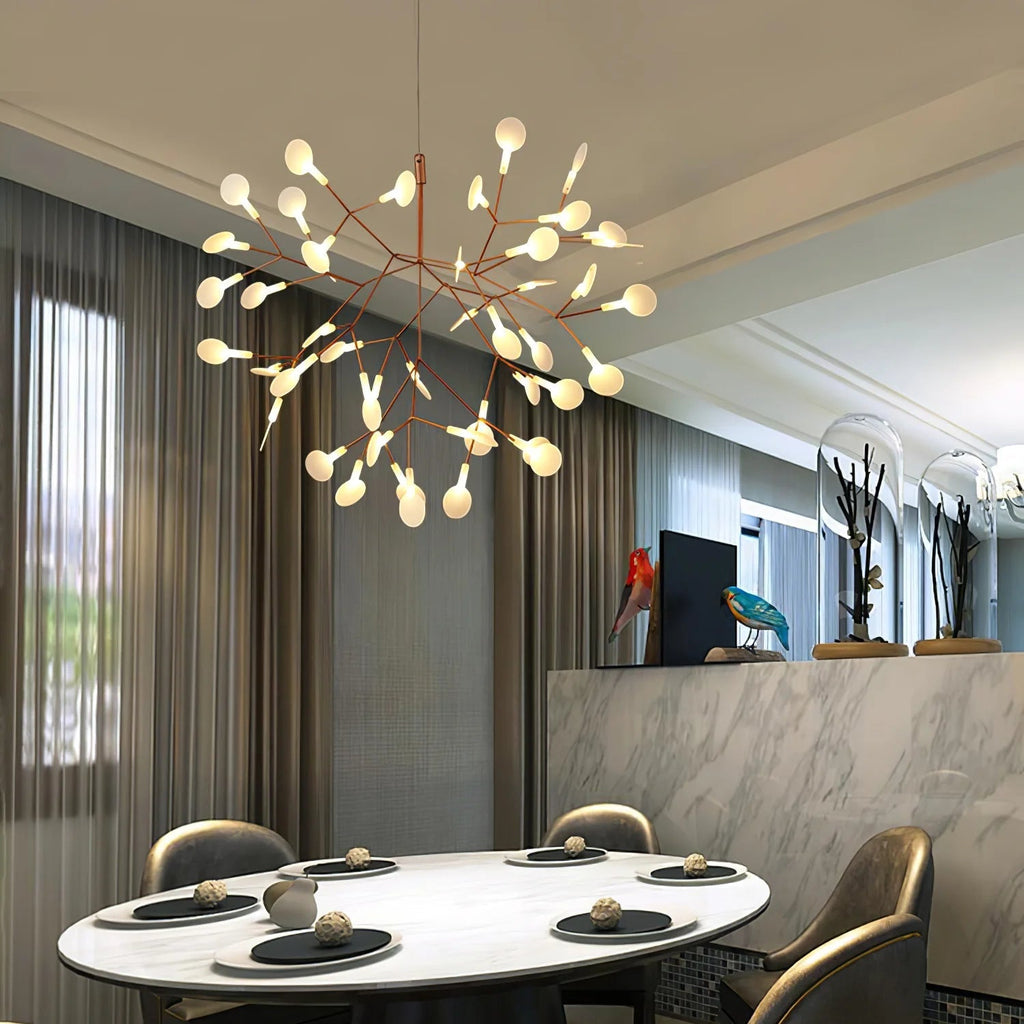 Lior Unique Sputnik Art Deco Firefly Chandelier. Living Room/ Bedroom