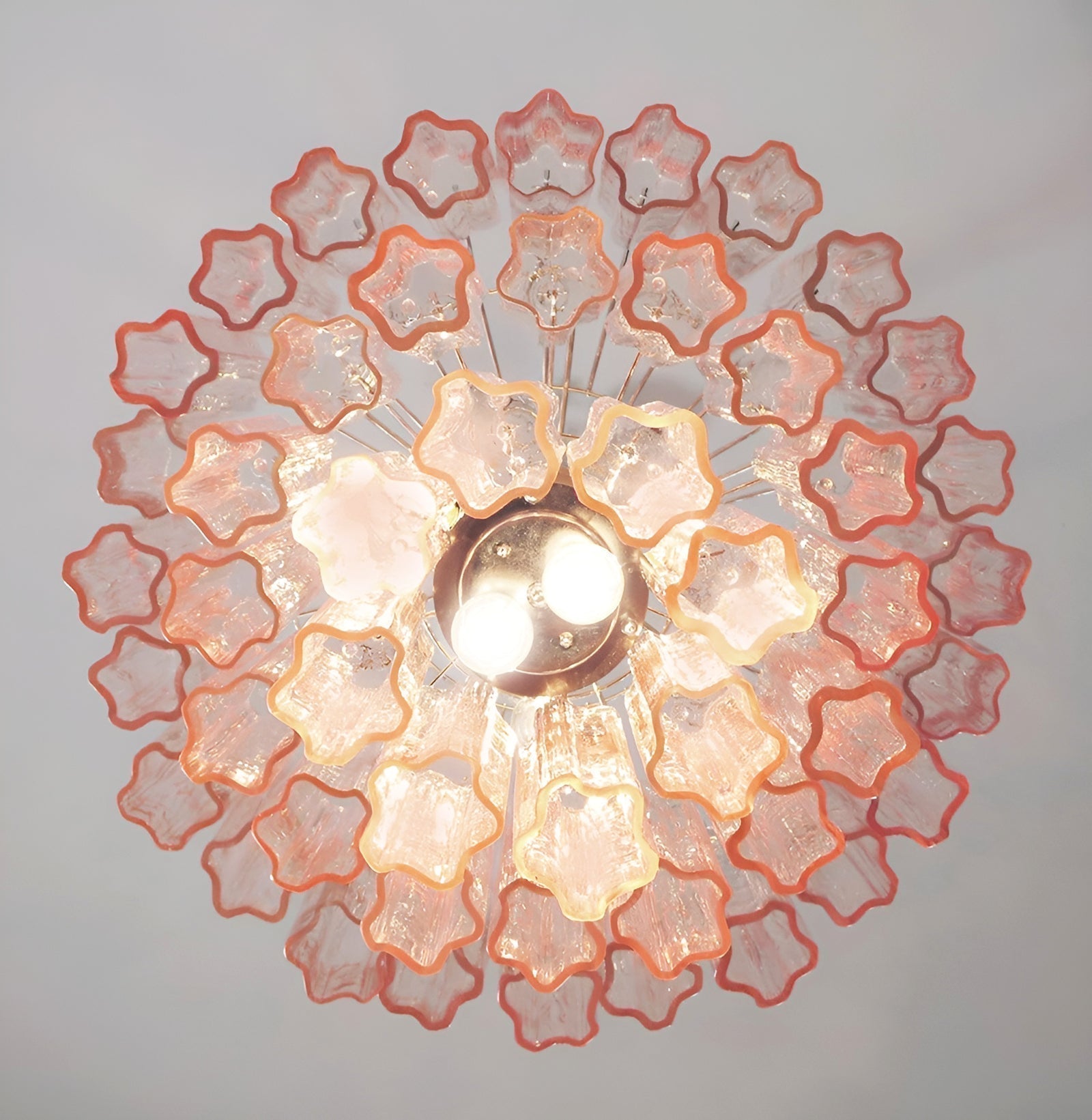 Aurora Chandelier Pink Glass Tubes Layered Modern