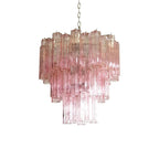 Aurora Chandelier Pink Glass Tubes Layered Modern