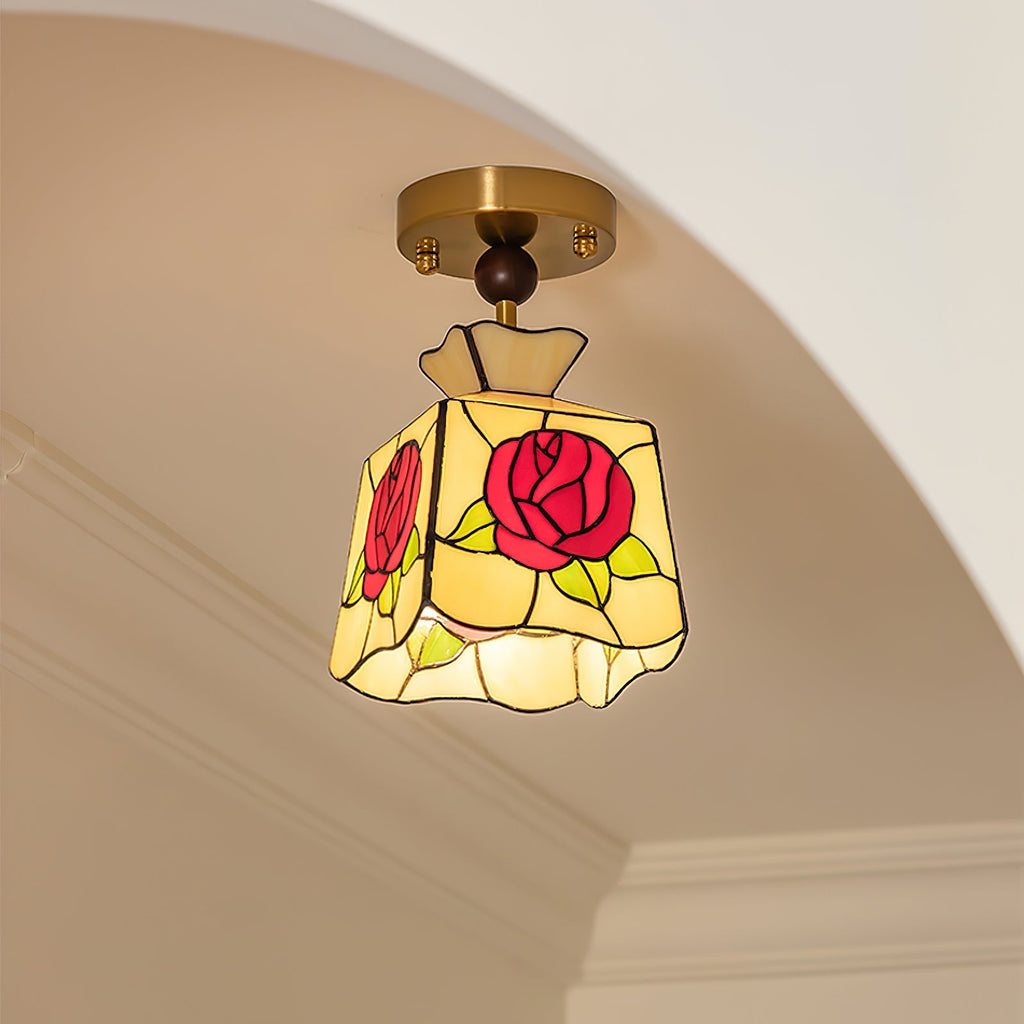 Joviel Tiffany Rose Ceiling Light