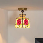 Joviel Tiffany Rose Ceiling Light