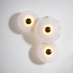 Round Wall Lamp Alabaster Cluster Trio