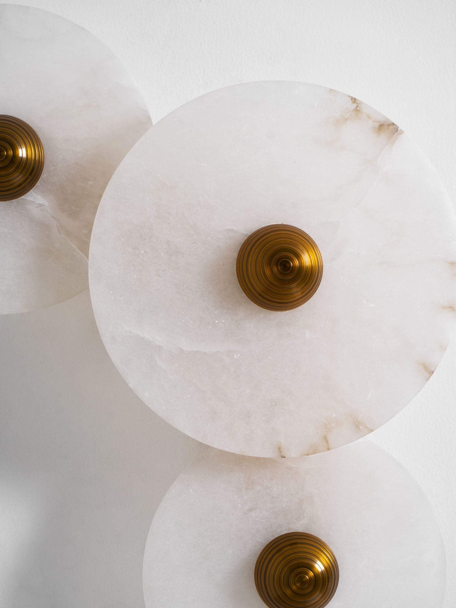 Round Wall Lamp Alabaster Cluster Trio