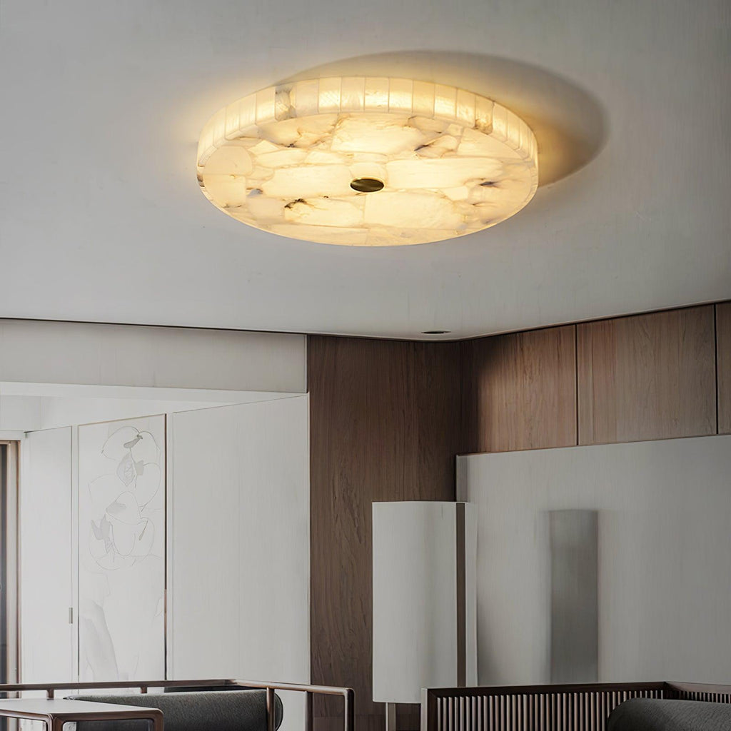 Delya Round Alabaster Ceiling Lamp