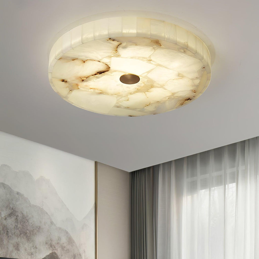 Delya Round Alabaster Ceiling Lamp
