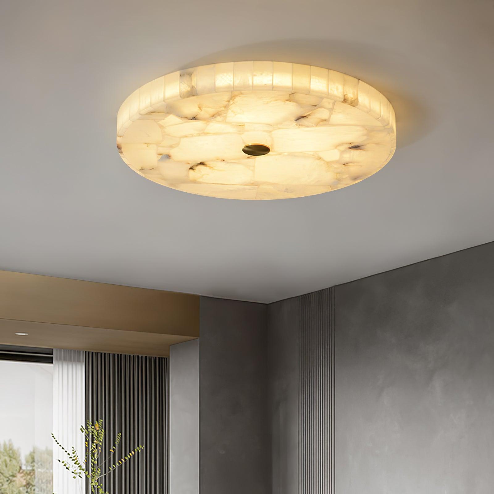 Delya Round Alabaster Ceiling Lamp