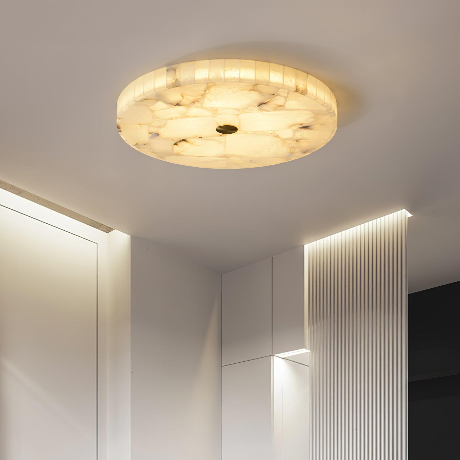 Delya Round Alabaster Ceiling Lamp
