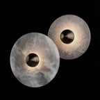 Round Wall Lamp Alabaster Cluster Trio