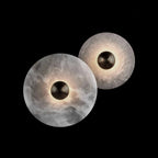 Round Wall Lamp Alabaster Cluster Trio