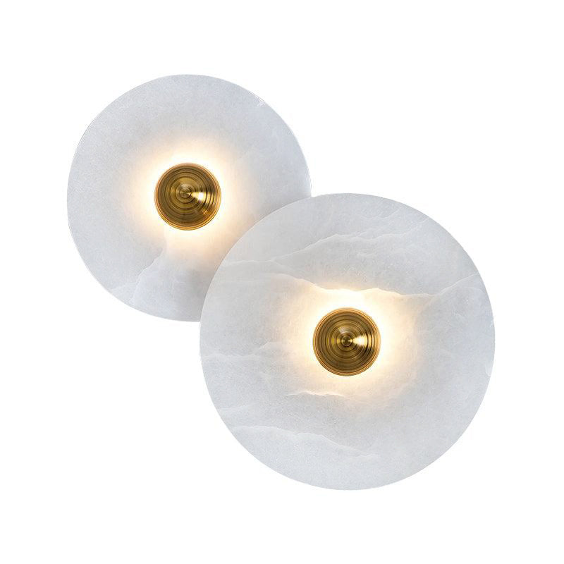 Round Wall Lamp Alabaster Cluster Trio