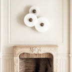 Round Wall Lamp Alabaster Cluster Trio
