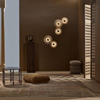 Round Wall Lamp Alabaster Cluster Trio