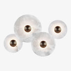 Round Wall Lamp Alabaster Cluster Trio