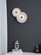 Round Wall Lamp Alabaster Cluster Trio