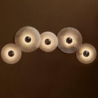 Round Wall Lamp Alabaster Cluster Trio