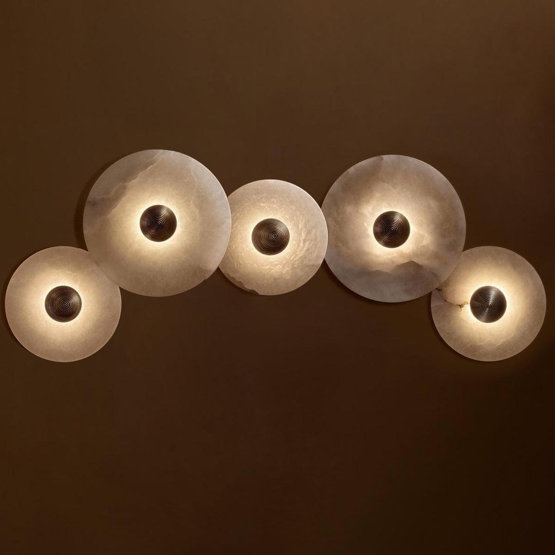 Round Wall Lamp Alabaster Cluster Trio