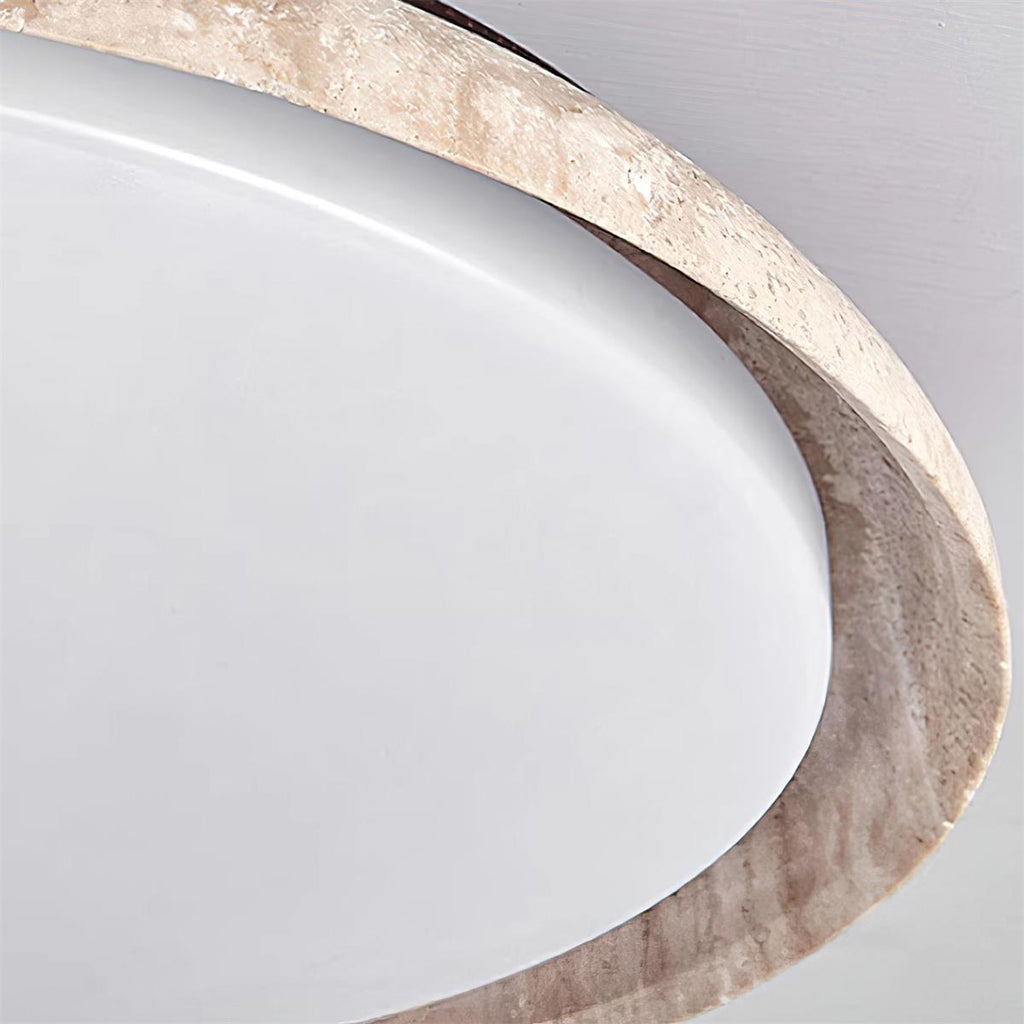 Halo Round Travertine Ceiling Light