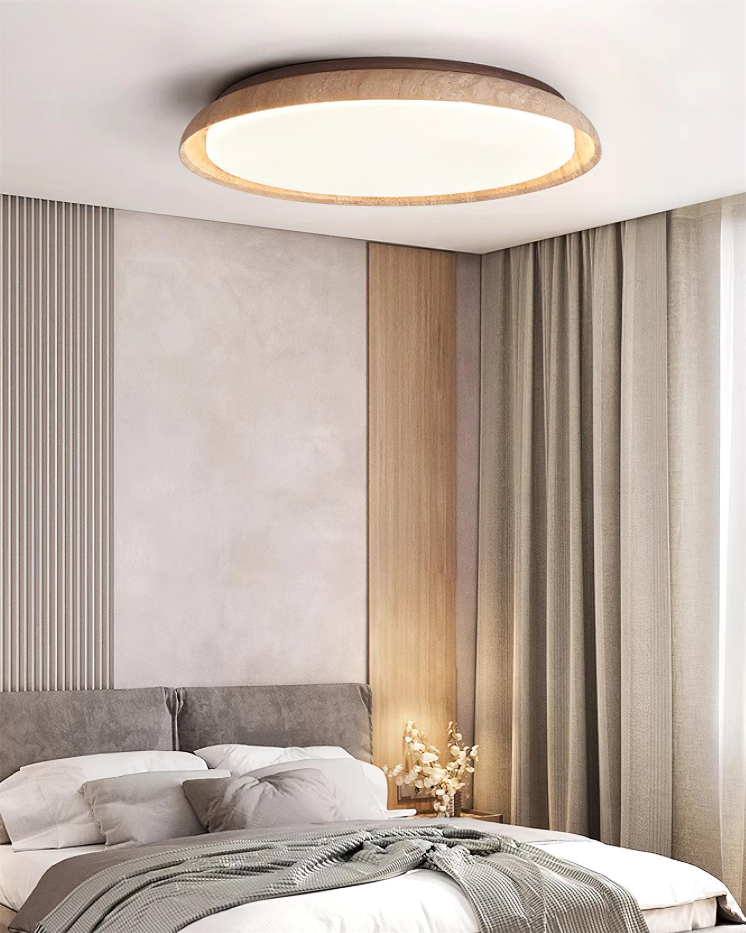 Halo Round Travertine Ceiling Light