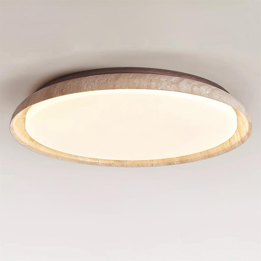 Halo Round Travertine Ceiling Light