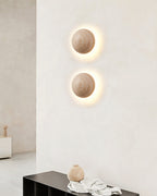 Ritta Round Travertine Wall Lamp