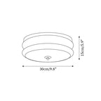 Ceiling Light Double-Layer Glass Disc Walnut Wood Minimalist