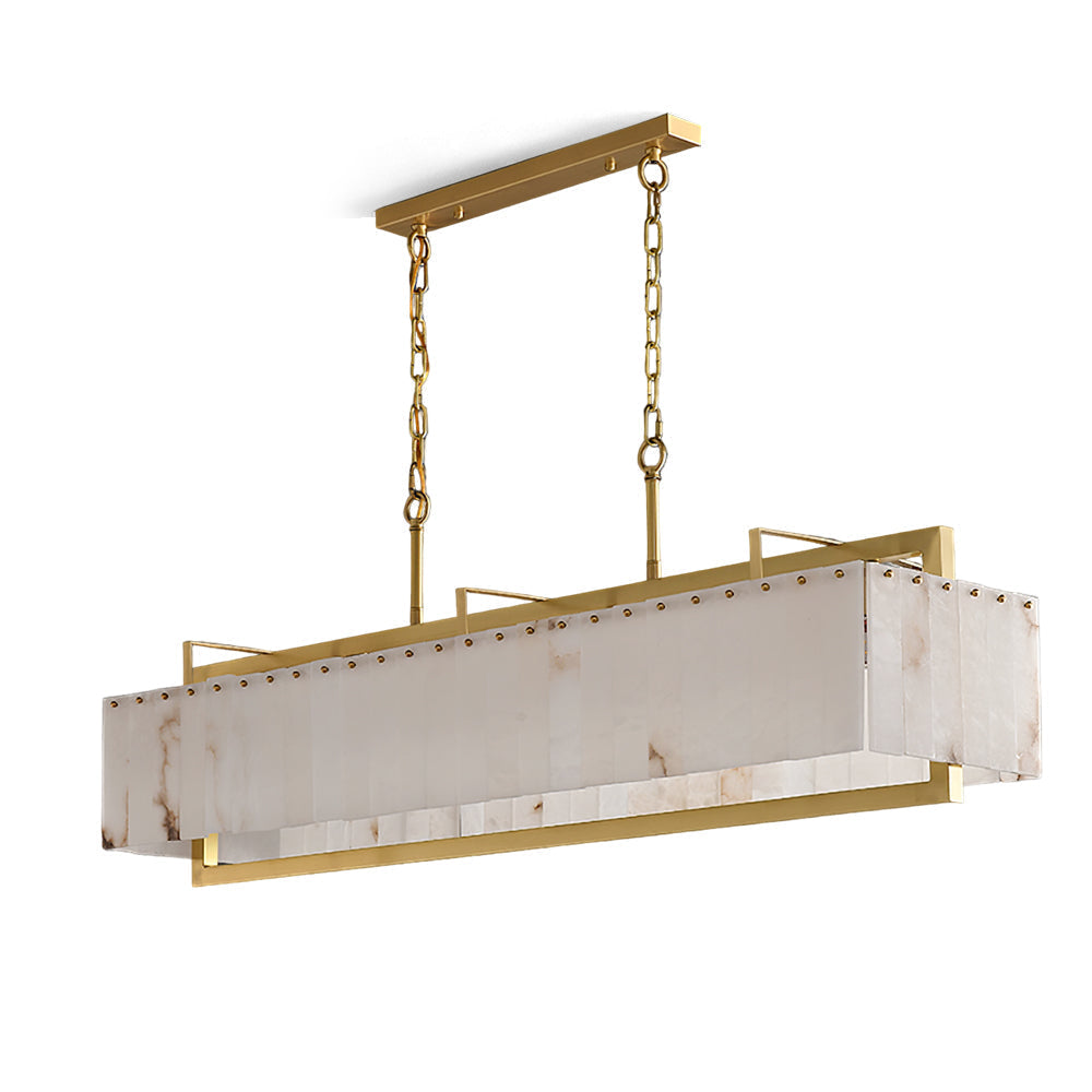Ruben Chandelier Alabaster Rectangular Luxe
