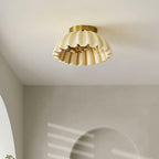 Ceiling Light HDPE Ruffle Canopy Metal Body Modern Minimalist